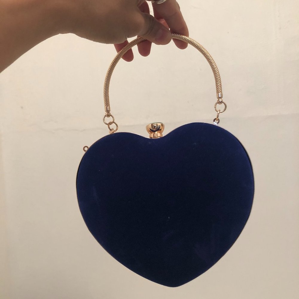 Blue Velvet Heart Hard Shell USED ONCE!